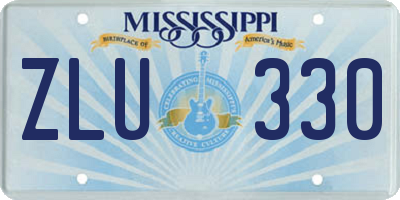 MS license plate ZLU330