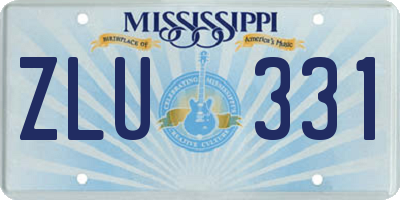 MS license plate ZLU331
