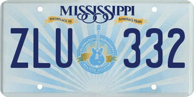 MS license plate ZLU332