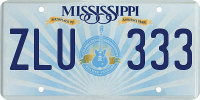 MS license plate ZLU333
