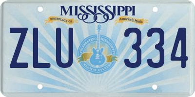 MS license plate ZLU334