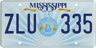 MS license plate ZLU335