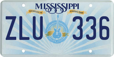 MS license plate ZLU336