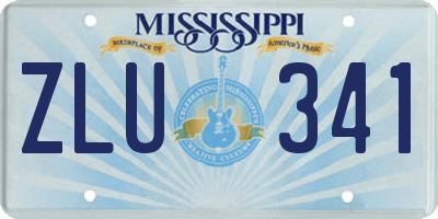MS license plate ZLU341