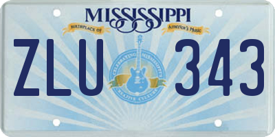 MS license plate ZLU343