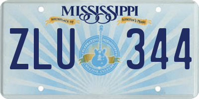 MS license plate ZLU344