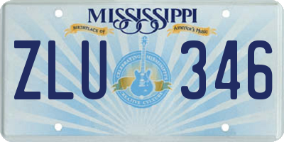MS license plate ZLU346