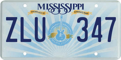 MS license plate ZLU347