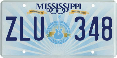 MS license plate ZLU348