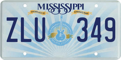 MS license plate ZLU349