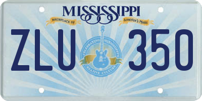 MS license plate ZLU350