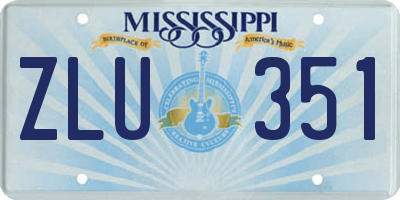 MS license plate ZLU351