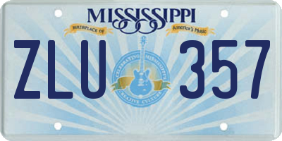 MS license plate ZLU357