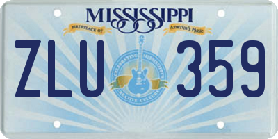 MS license plate ZLU359