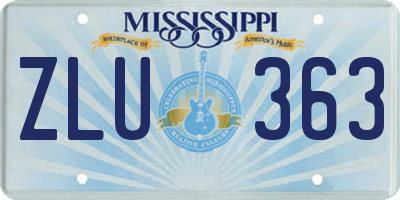 MS license plate ZLU363