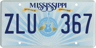 MS license plate ZLU367