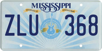 MS license plate ZLU368