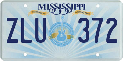 MS license plate ZLU372