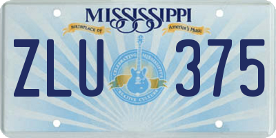 MS license plate ZLU375