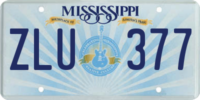 MS license plate ZLU377