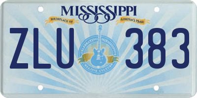 MS license plate ZLU383