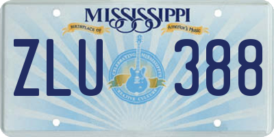 MS license plate ZLU388