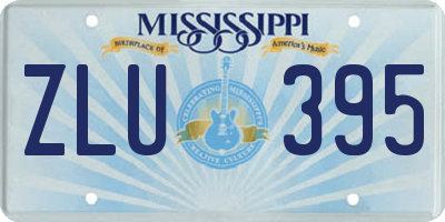 MS license plate ZLU395