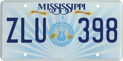 MS license plate ZLU398