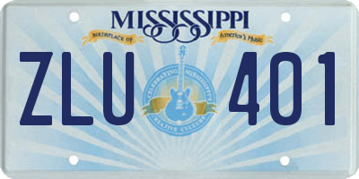 MS license plate ZLU401