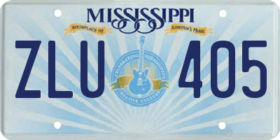 MS license plate ZLU405