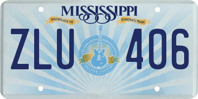MS license plate ZLU406