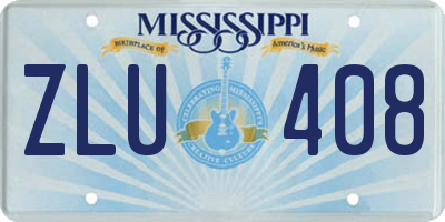 MS license plate ZLU408