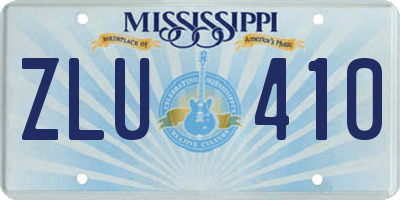 MS license plate ZLU410