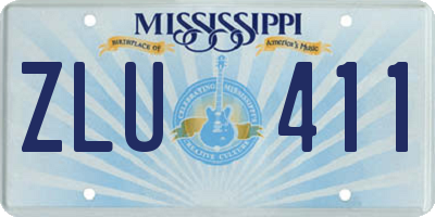 MS license plate ZLU411