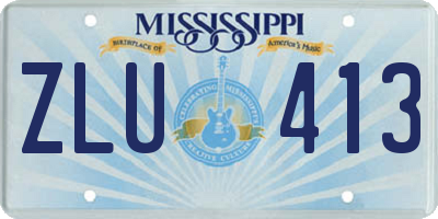 MS license plate ZLU413