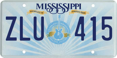 MS license plate ZLU415