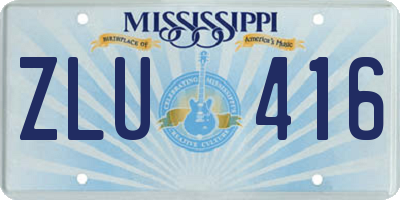 MS license plate ZLU416