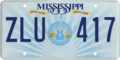 MS license plate ZLU417