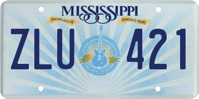 MS license plate ZLU421