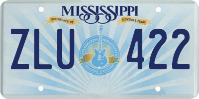 MS license plate ZLU422