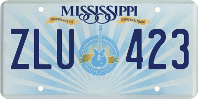 MS license plate ZLU423