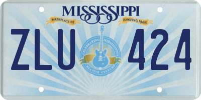 MS license plate ZLU424