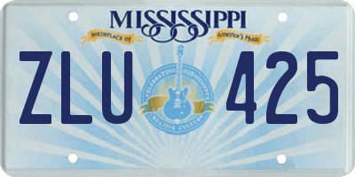 MS license plate ZLU425