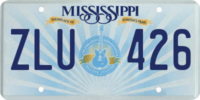 MS license plate ZLU426
