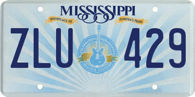 MS license plate ZLU429