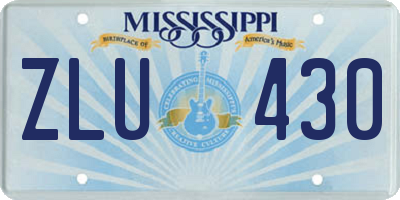 MS license plate ZLU430