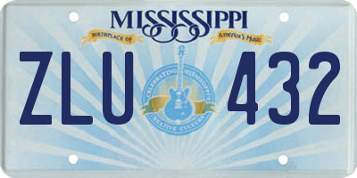 MS license plate ZLU432