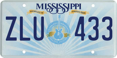 MS license plate ZLU433