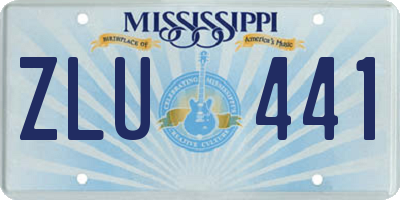 MS license plate ZLU441