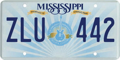 MS license plate ZLU442